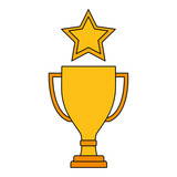 trophy award cup with star isolated icon
