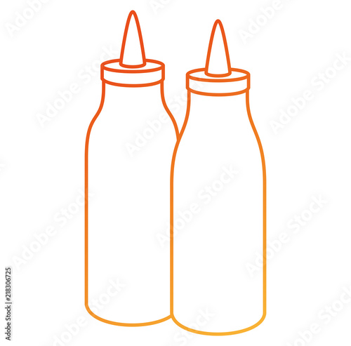 ketchup and mustard bottles