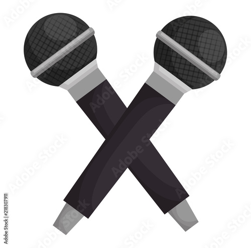 microphones crossed concert musical icon