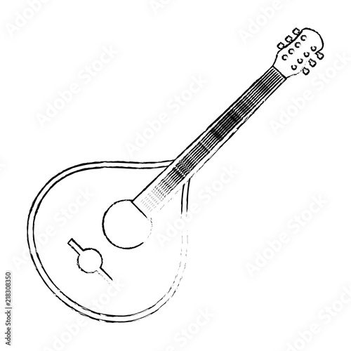 Quadro em tela fado guitar musical instrument