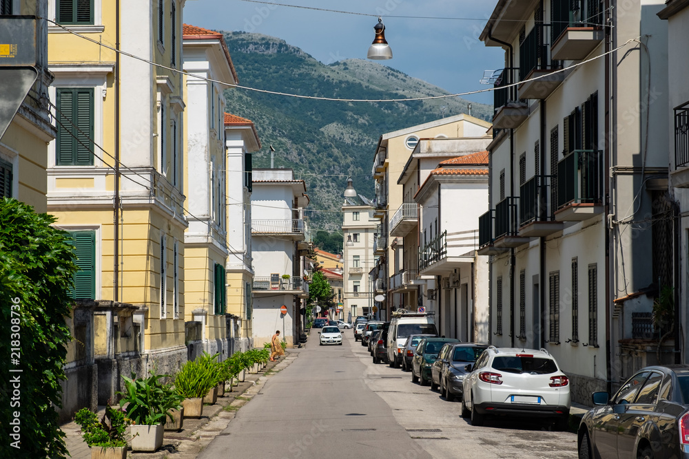 Street of an Italian town Sapri