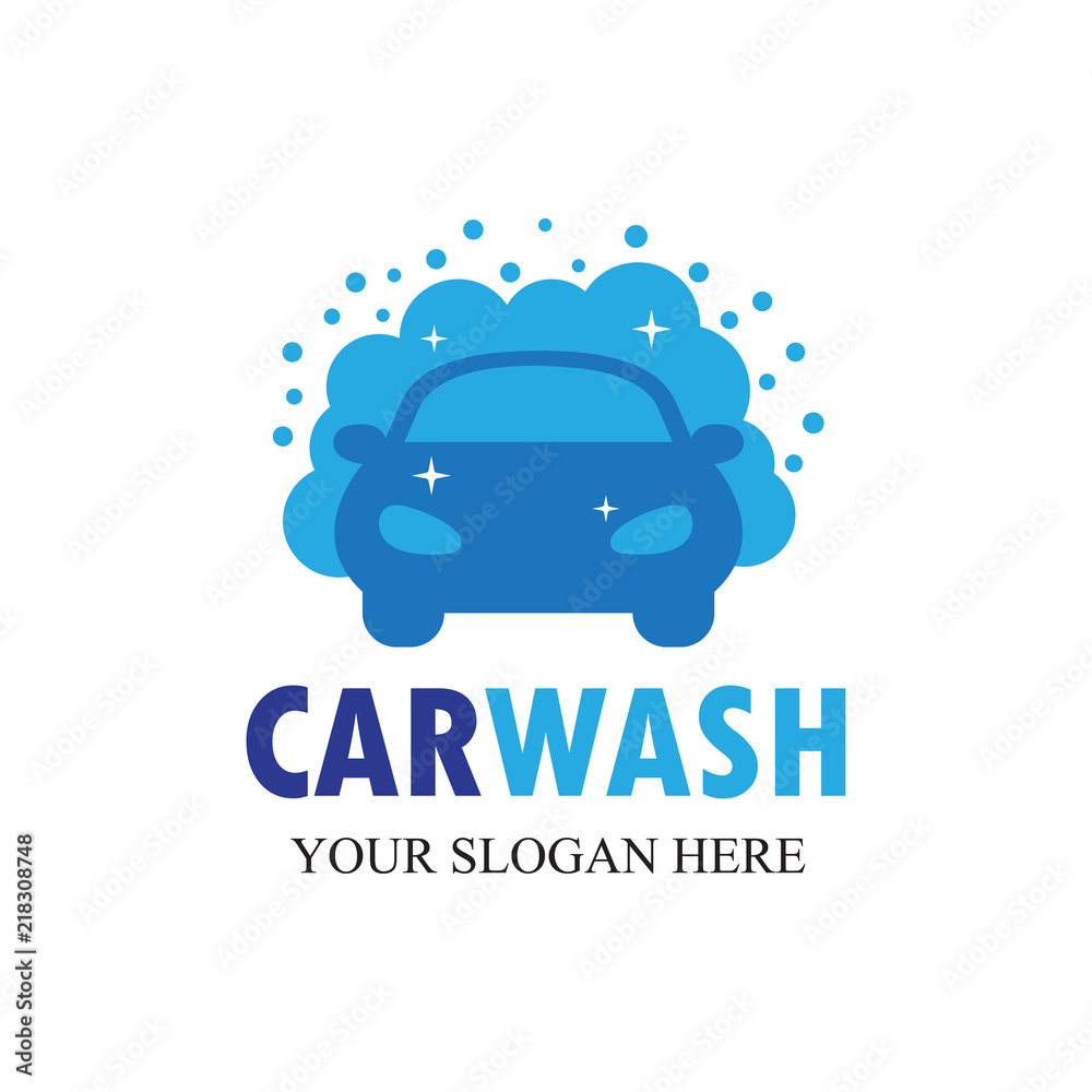 Car Wash Logo, Cleaning Car, Washing and Service Vector Logo Design