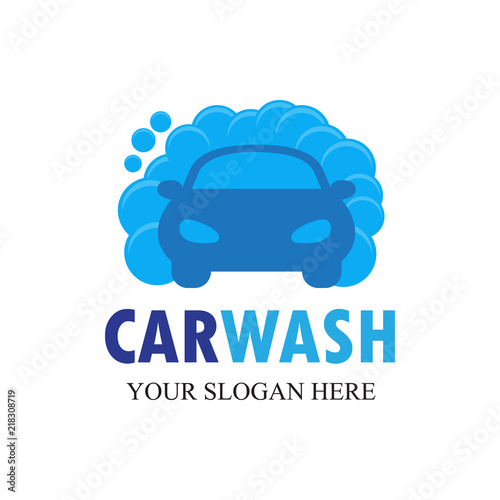 Car Wash Logo, Cleaning Car, Washing and Service Vector Logo Design