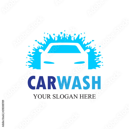 Car Wash Logo, Cleaning Car, Washing and Service Vector Logo Design