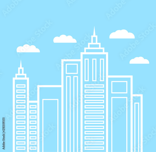Flat design urban landscape illustration