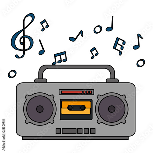 radio music player with notes