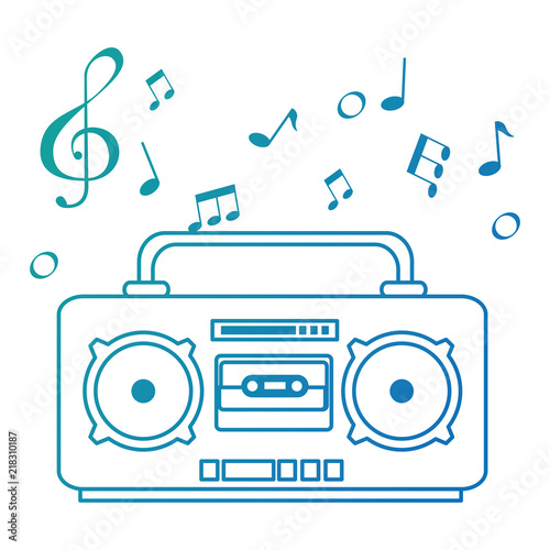 radio music player with notes