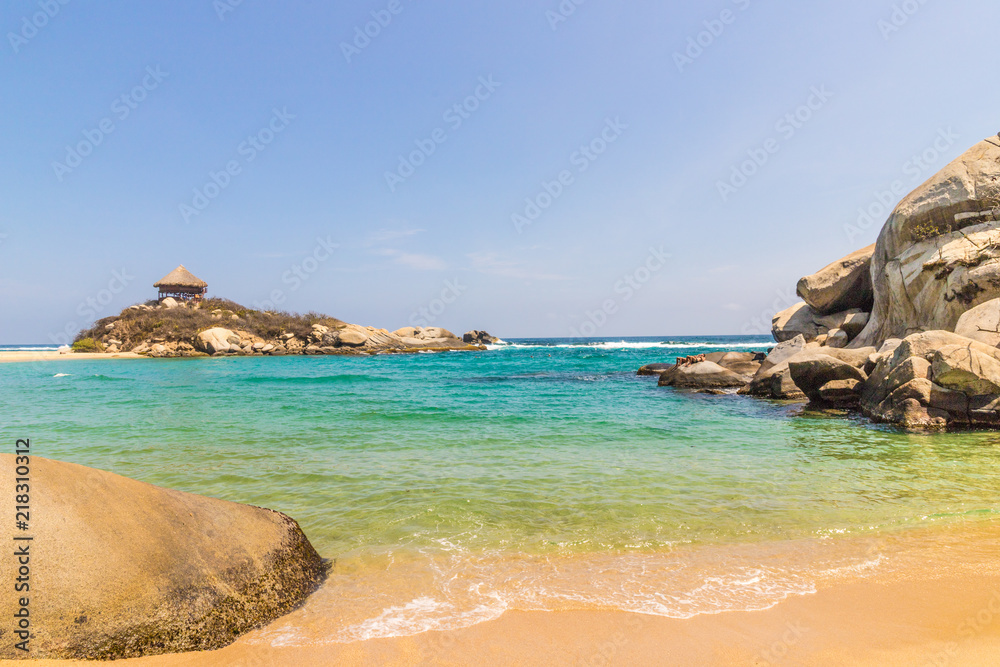 Obraz premium A typical view in Tayrona National Park in Colombia.