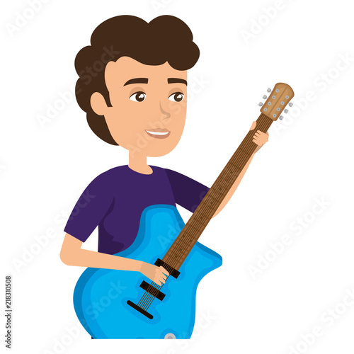 man playing guitar electric character