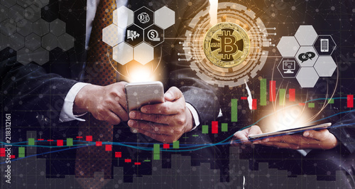 Bitcoin BTC and Cryptocurrency Trading Concept photo