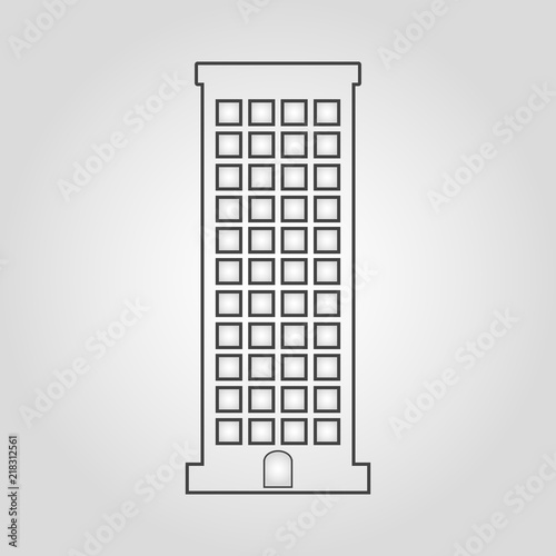 Skyscrapper isolated linear flat vector icon