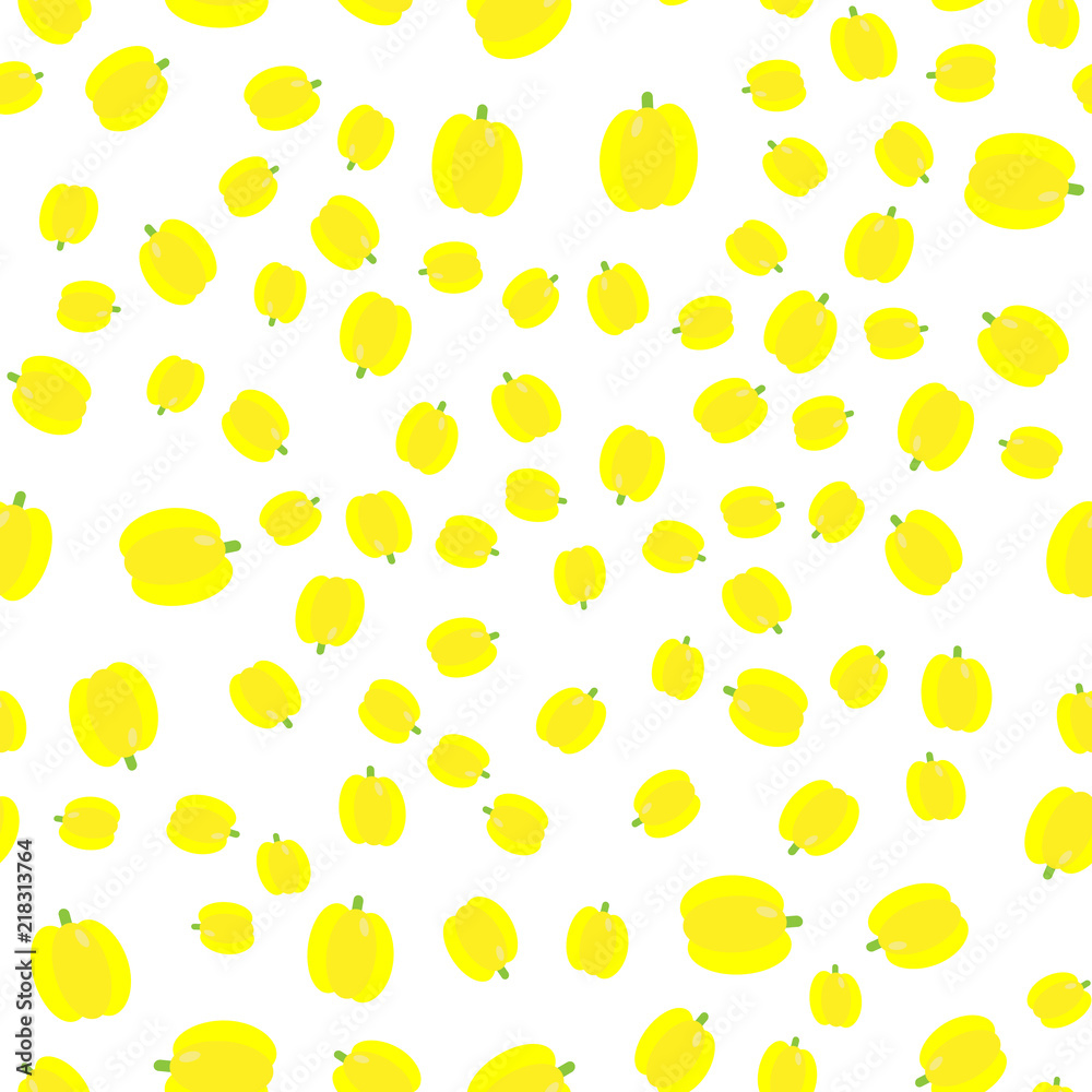 The Seamless pattern. Vegetable set. yellow bell pepper The Seamless pattern. Vegetable set. yellow bell pepper