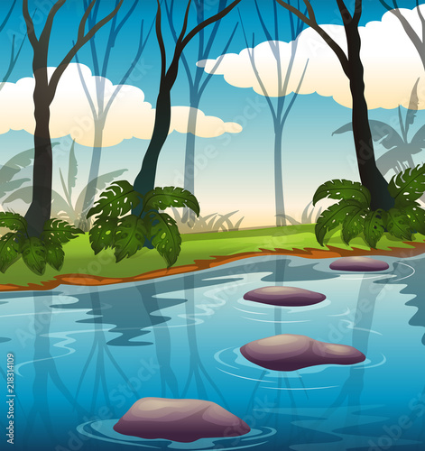 A beautiful lake landscape