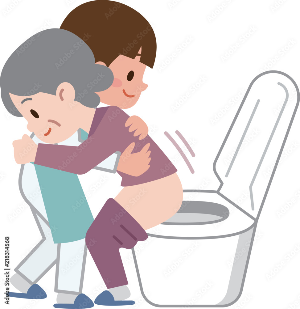 Fototapeta premium トイレ介助 介護