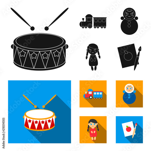 Train.kukla, picture.Toys set collection icons in black,flat style vector symbol stock illustration web.