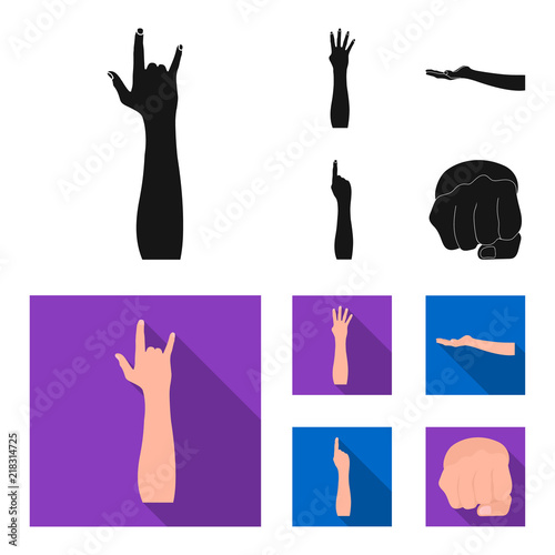 Sign Language black,flat icons in set collection for design.Emotional part of communication vector symbol stock web illustration.