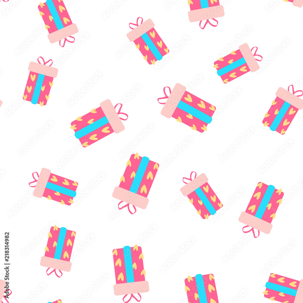 The Cute party presents seamless pattern. vector The Cute party presents seamless pattern. vector