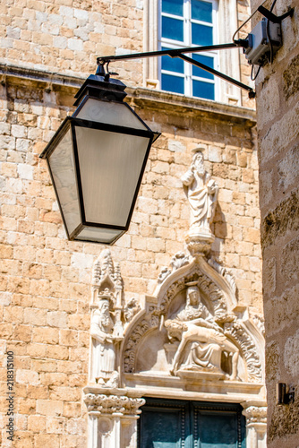night lamp in the old town of Dubrovnik,Croatia. 
