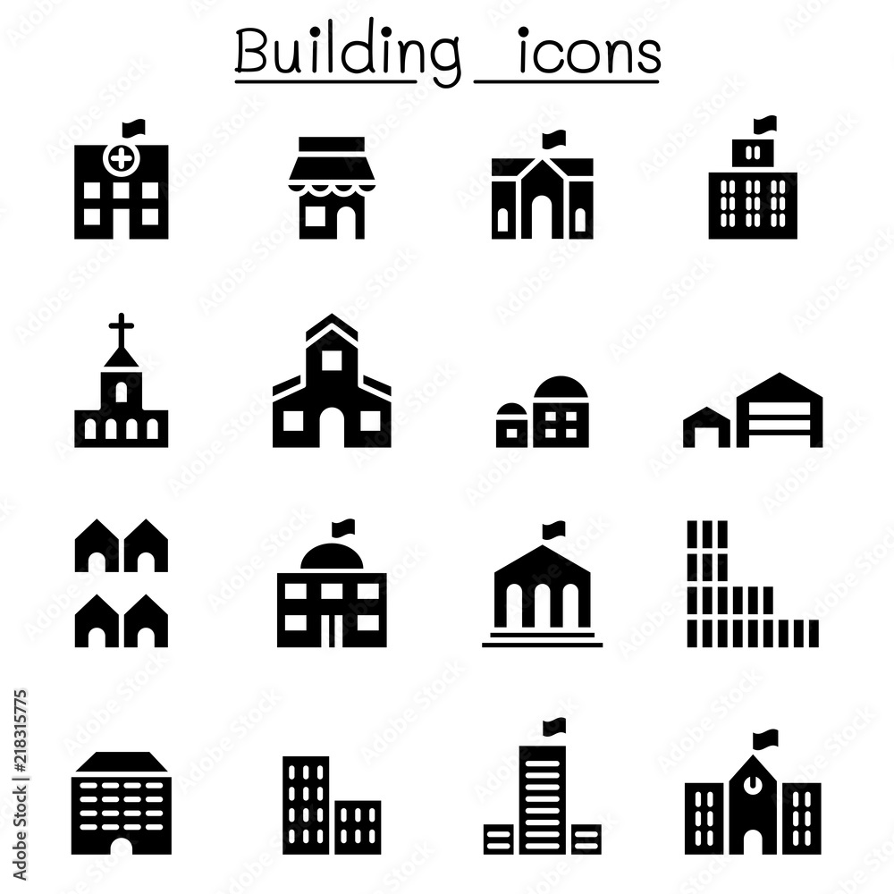 Basic building icon set