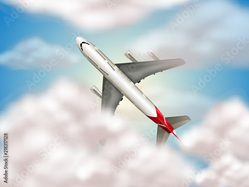 an airplane on sky