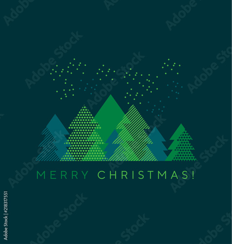Abstract green xmas tree design element