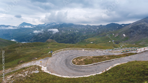 Kehre / Kurve an der Grossglockner Hochalpenstrasse / Auffahrt zur Edelweissspitze, Österreich, Hohe Tauern Nationalpark