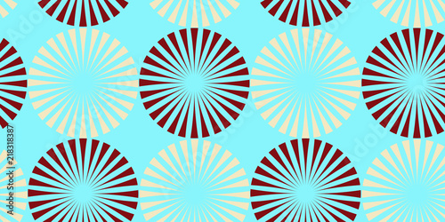 asian style abstract umbrellas seamless pattern in brown and blue