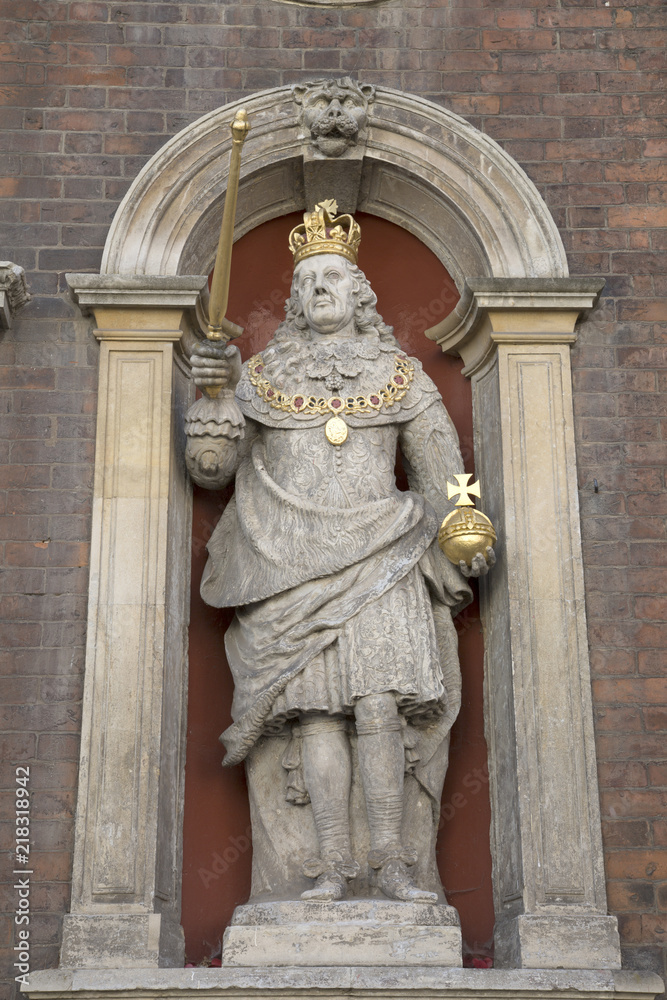Charles II Statue, City Hall, Worcester; England