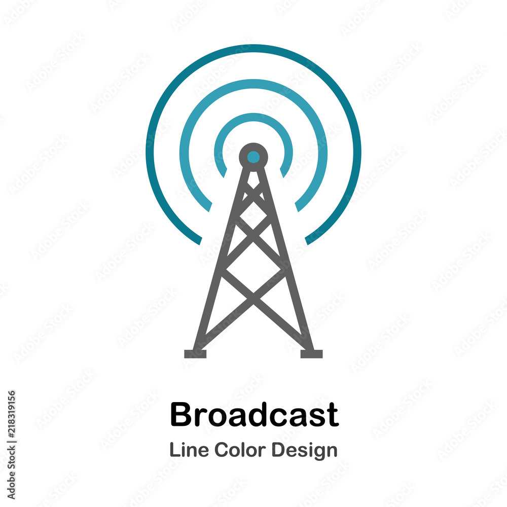Broadcast Flat Icon Broadcast Flat Icon