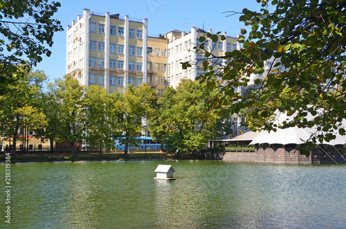 Russia. Clean ponds (Chistye Prudy) in sunny august day in Moscow photo