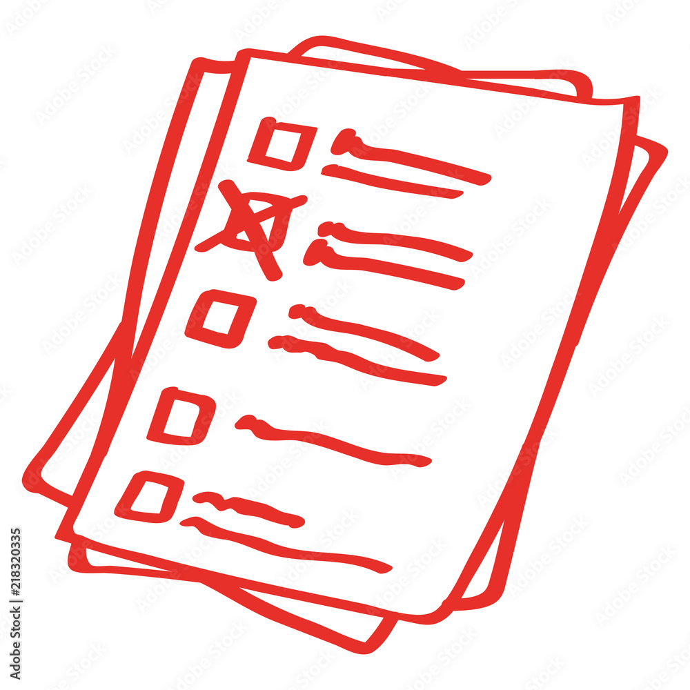 Handgezeichnetes Formular in rot