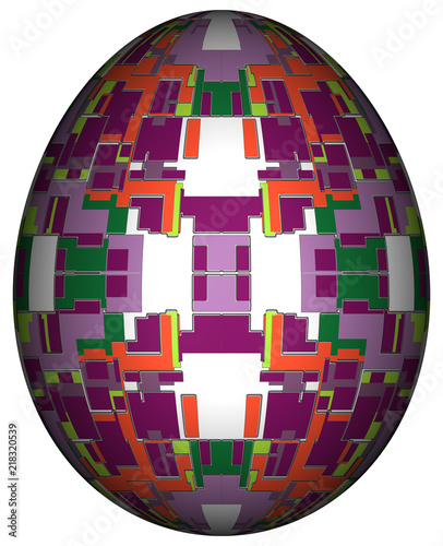3D Bild - Ei bemalt transparenter Background