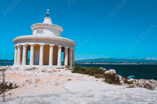 Lighthouse of St. Theodore at Argostoli against clear blu sky. Kefalonia island. Greece