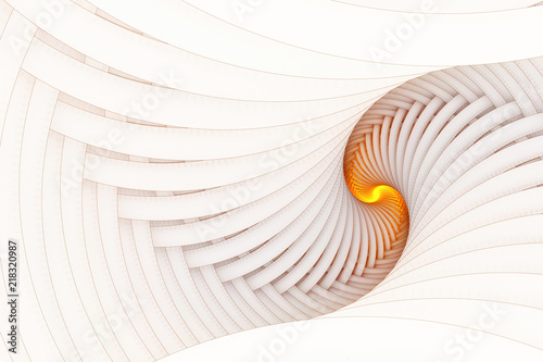 Abstract fractal golden spiral in perspective