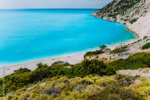 Famous Myrtos Beach. Must see visiting location on Kefalonia Greece © Igor Tichonow