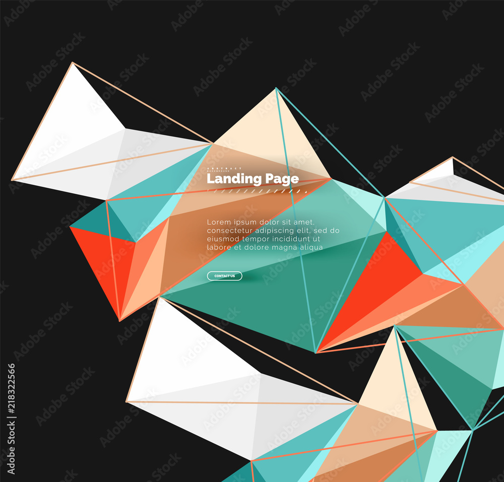Vector 3d triangle abstract background, polygonal geometric design Vector 3d triangle abstract background, polygonal geometric design