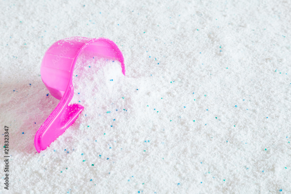 Pink Plastic Laundry Detergent Measuring Cup In White Laundry Detergent  Bucket. Stock Photo, Picture and Royalty Free Image. Image 113274698.