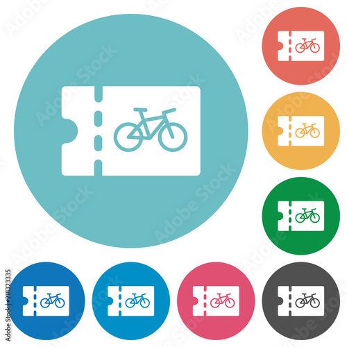 Bicycle shop discount coupon flat round icons