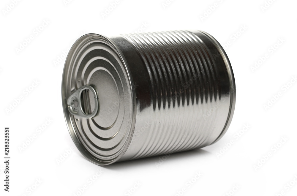 Sealed, closed tin can isolated on white background Sealed, closed tin can isolated on white background