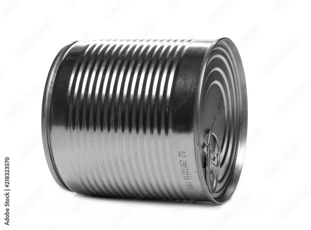 Sealed, closed tin can isolated on white background Sealed, closed tin can isolated on white background