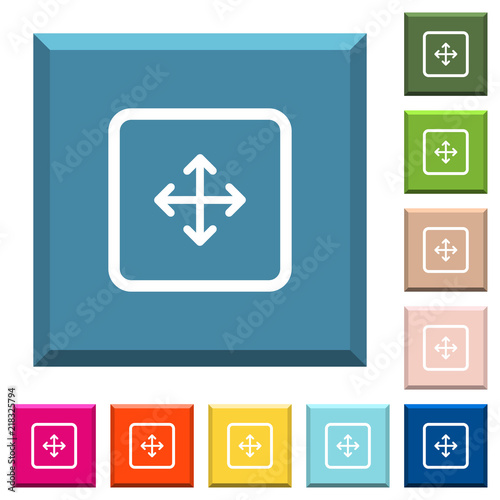 Drag object white icons on edged square buttons