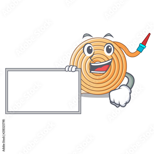 With board water hose character cartoon