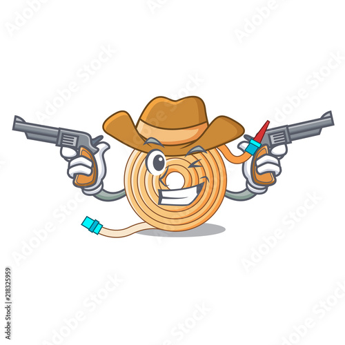 Cowboy water hose character cartoon