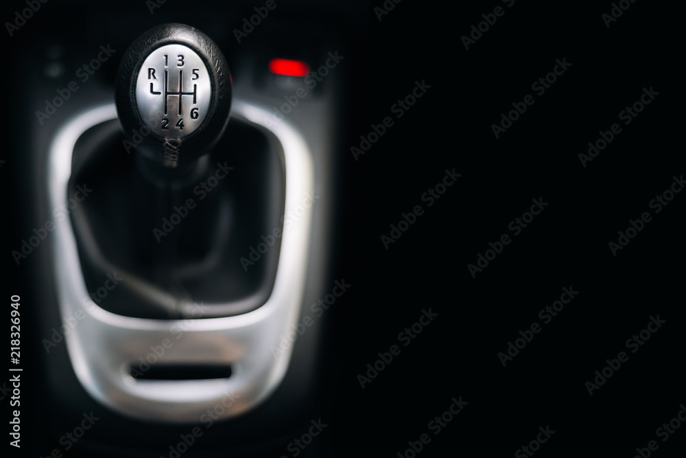 Manual gearbox handle in the car right Manual gearbox handle in the car right