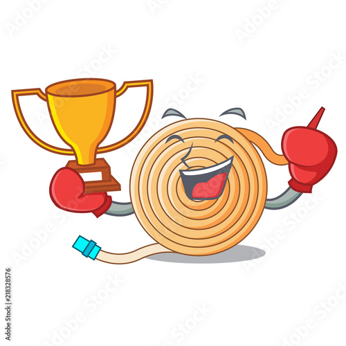 Boxing winner the water hose mascot