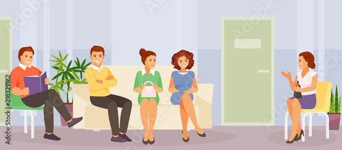 Waiting people vector