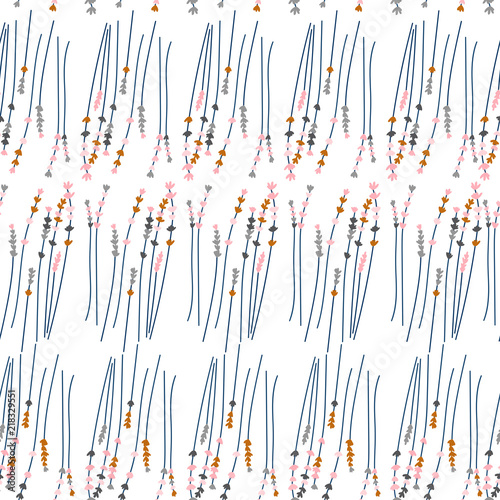 Fototapeta Naklejka Na Ścianę i Meble -  Vector floral seamless pattern with lavender flowers in pastel colors. Perfect for invitation cards, posters, banners, web design.