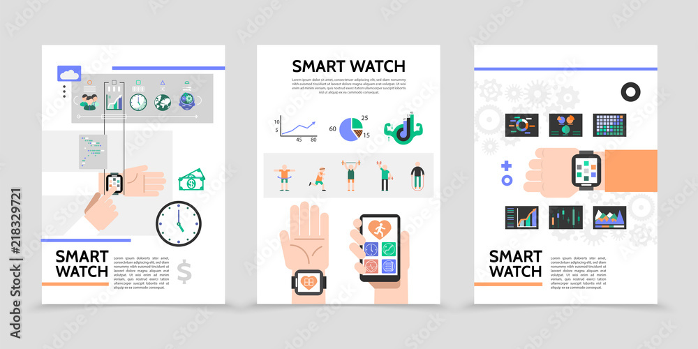 Flat Smart Watch Posters