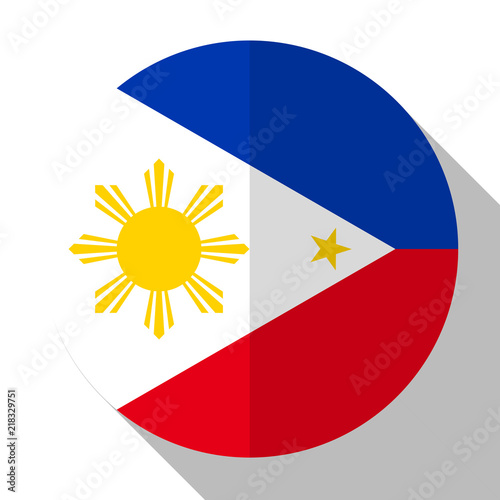 Free Download Flag Philippines - round flatstyle button with a shadow. - GFXLoad