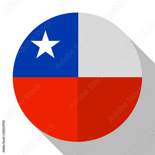 Flag Chile - round flatstyle button with a shadow. Free Download Flag Chile - round flatstyle button with a shadow. - GFXLoad